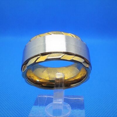 Bague alliance tournante or cheverons