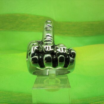 Bague gothique en acier inoxydable chirurgical 316L, doigt d'honneur, style rock, biker, gothique, punk