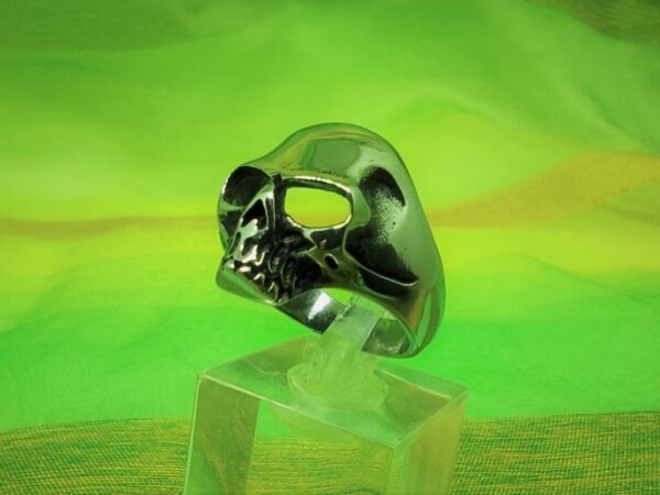 Bague gothique en acier inoxydable chirurgical 316L poli, petite têtes de mort, style rock, biker, gothique