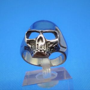 Bague gothique en acier inoxydable chirurgical 316L poli, petite têtes de mort, style rock, biker, gothique