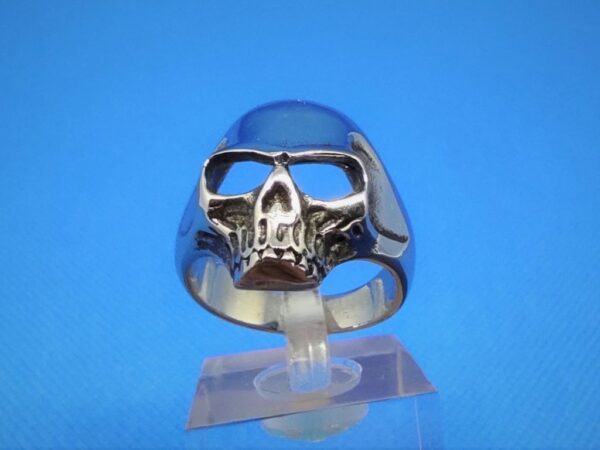 Bague gothique en acier inoxydable chirurgical 316L poli, petite têtes de mort, style rock, biker, gothique