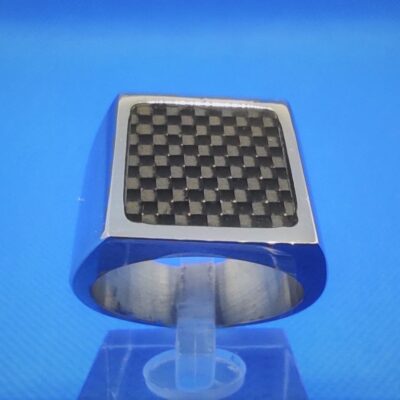 Bague chevalière damier