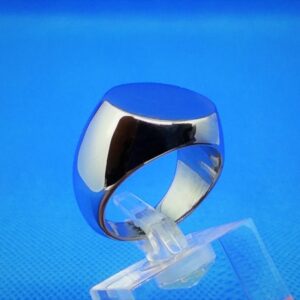 Bague chevalière classique en acier inoxydable chirurgical 316L rond poli, style rock, biker