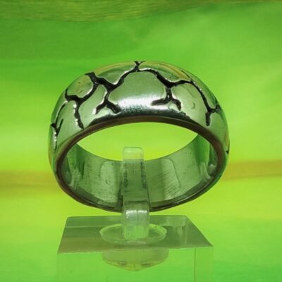 Bague alliance gothique en acier inoxydable chirurgical 316L, motif écailles, style rock biker gothique