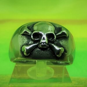 Bague alliance gothique en acier inoxydable chirurgical 316L, tête mort pirate Jolly Roger, style rock biker gothique viking punk