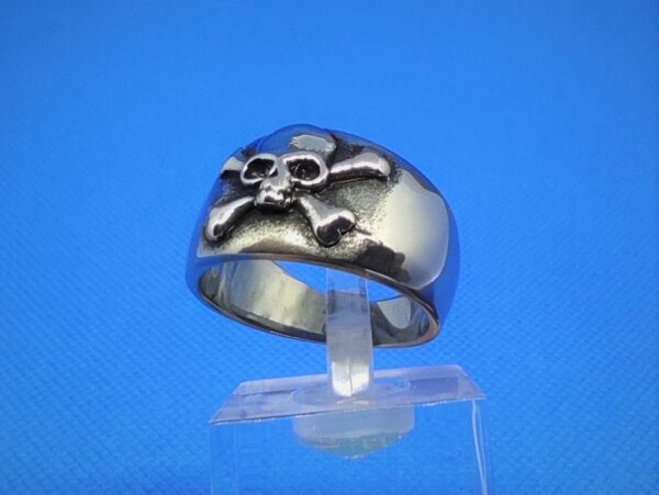 Bague alliance gothique en acier inoxydable chirurgical 316L, tête mort pirate Jolly Roger, style rock biker gothique viking punk