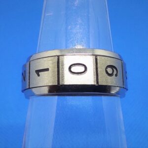 Bague alliance classique en acier inoxydable chirurgical 316L avec bandeau tournant anti-stress motif chiffres, style rock