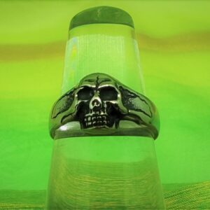 Bague alliance gothique en acier inoxydable chirurgical 316L petite tête de mort, style rock biker gothique