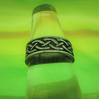 Bague alliance en acier inoxydable chirurgical 316L, motifs entrelacs viking, style rock biker gothique viking