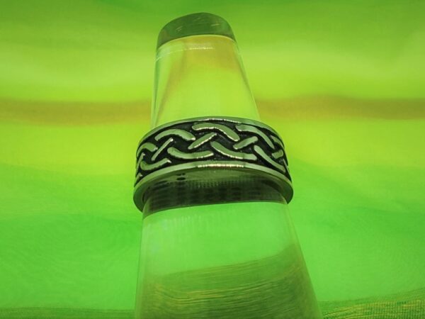 Bague alliance en acier inoxydable chirurgical 316L, motifs entrelacs viking, style rock biker gothique viking