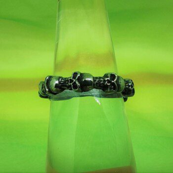 Bague alliance gothique en acier inoxydable chirurgical 316L, petites têtes de mort, style rock biker gothique viking punk