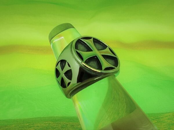 Bague chevalière gothique en acier inoxydable chirurgical 316L, croix teutonique, style rock, biker, gothique