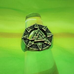Bague chevalière viking en acier inoxydable chirurgical 316L, Valknut, style rock, biker, gothique, viking