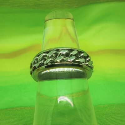 Bague alliance gothique en acier inoxydable chirurgical 316L, chaîne tournante, style rock, gothique, biker