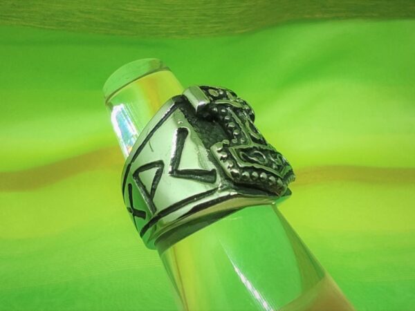 Bague chevalière viking en acier inoxydable chirurgical 316L poli, Mjöllnir, marteau de Thor avec runes, style rock, biker, gothique, viking