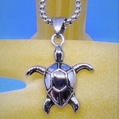 Pendentif classique en acier inoxydable chirurgical 316L, tortue marine