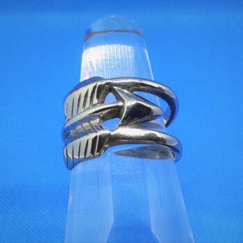 bague alliance gothique en acier inoxydable chirurgical 316L, 3 flèches enroulées type viking, ajustable, style rock, gothique, biker, viking, 1
