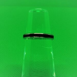 Bague alliance classique fine en acier inoxydable chirurgical 316L avec bandeau central noir