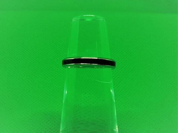 Bague alliance classique fine en acier inoxydable chirurgical 316L avec bandeau central noir