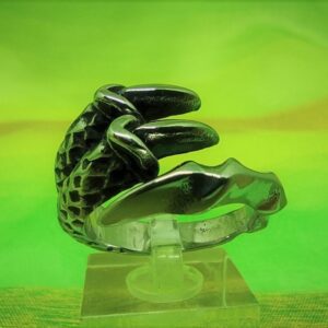 Bague alliance gothique en acier inoxydable chirurgical 316L, griffe de dragon, ajustable, style rock, biker, gothique