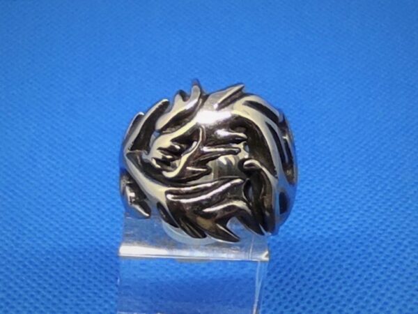 Bague alliance gothique en acier inoxydable chirurgical 316L, plate, motif dragon, style rock, biker, gothique