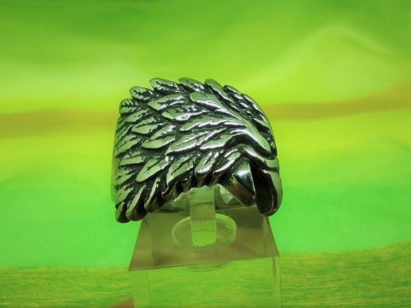 Bague alliance gothique en acier inoxydable chirurgical 316L plate tête d'aigle, style rock, biker, gothique