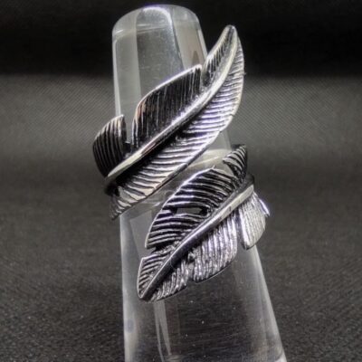 Bague viking gothique en acier inoxydable chirurgical 316L, grande plume de Faucon enroulée, ajustable, style rock, biker, gothique viking