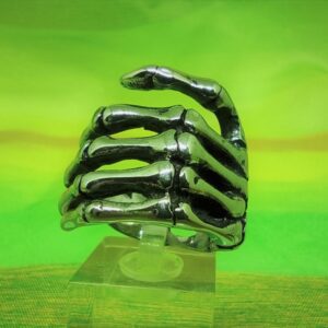 Bague alliance gothique en acier inoxydable chirurgical 316L, main squelette, style rock, biker, gothique, punk