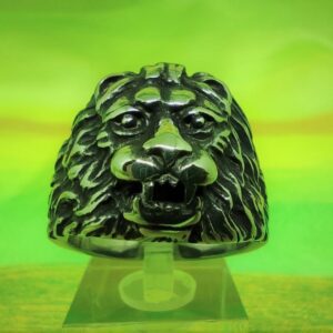 Bague alliance gothique en acier inoxydable chirurgical 316L, tête de lion, style rock, biker, gothique
