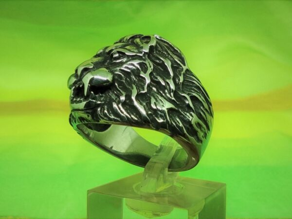 Bague alliance gothique en acier inoxydable chirurgical 316L, tête de lion, style rock, biker, gothique