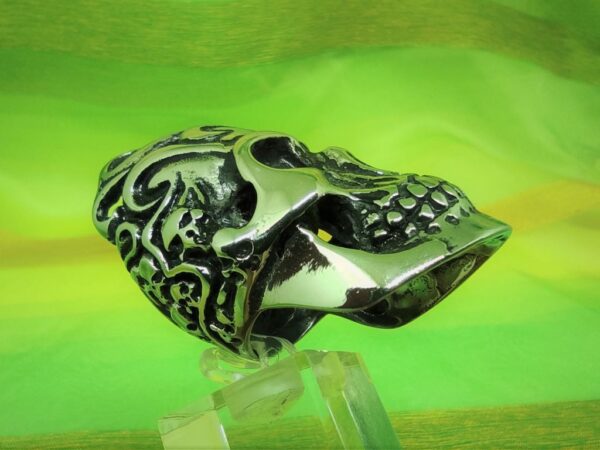 Bague gothique en acier inoxydable chirurgical 316L, grande tête de mort, style rock, biker, gothique, punk,