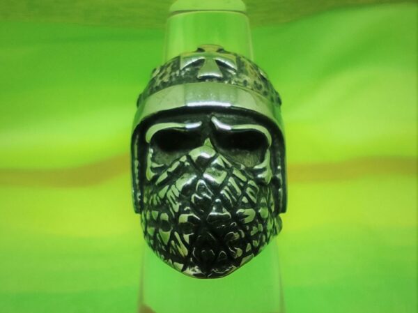 Bague gothique en acier inoxydable chirurgical 316L, tête de mort motard, style rock, biker, gothique
