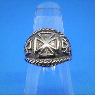 Bague alliance gothique en acier inoxydable chirurgical 316L, motifs 3 croix teutoniques, style rock, biker