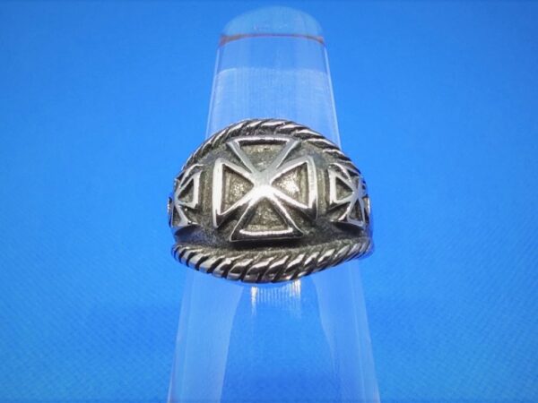 Bague alliance gothique en acier inoxydable chirurgical 316L, motifs 3 croix teutoniques, style rock, biker