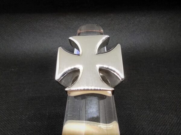 Bague chevalière gothique en acier inoxydable chirurgical 316L polie, motif croix teutonique, style rock biker, gothique, punk