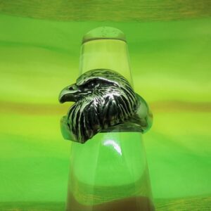 Bague gothique en acier inoxydable chirurgical 316L, tête d'aigle, type viking style rock, biker, gothique, viking