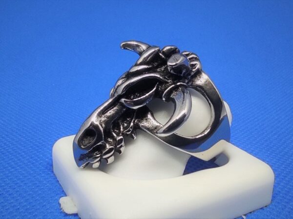 Bague gothique en acier inoxydable chirurgical 316L, tête de démon cornu, style rock, biker, gothique, punk