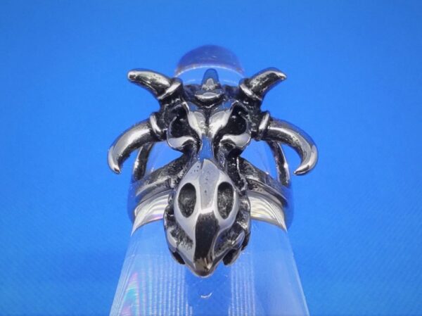 Bague gothique en acier inoxydable chirurgical 316L, tête de démon cornu, style rock, biker, gothique, punk