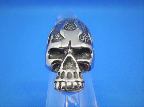 Bague gothique en acier inoxydable chirurgical 316L, tête de mort flammée, style rock, biker, gothique, punk