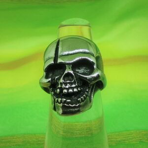 Bague gothique en acier inoxydable chirurgical 316L, tête de mort pirate fendue, style rock, biker, gothique, punk