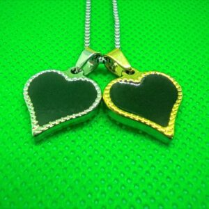 pendentif classique acier cœur noir