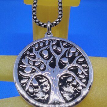 Pendentif gothique acier viking Yggdrasil (l'arbre de vie), style gothique rock biker viking