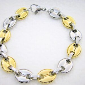 Bracelet classique en acier chirurgical 316L, maille grains de café, ajustable