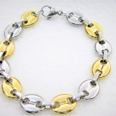 Bracelet classique maille grains de café, ajustable