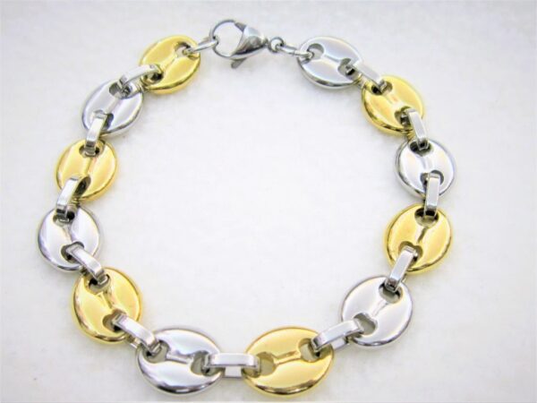 Bracelet classique en acier chirurgical 316L, maille grains de café, ajustable