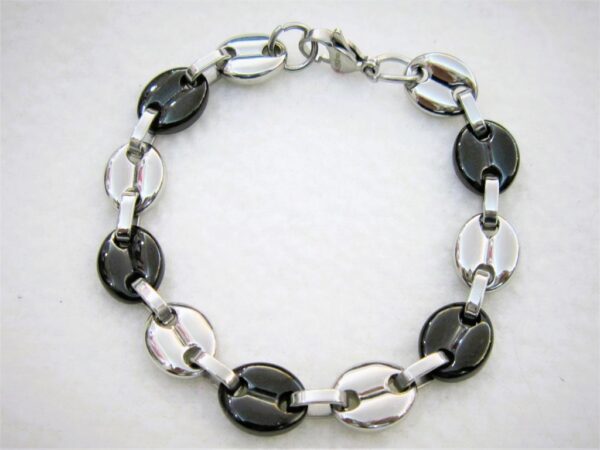 Bracelet classique en acier chirurgical 316L, maille grains de café, ajustable