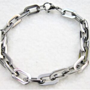 Bracelet classique en acier chirurgical 316L, maille forçat ajustable