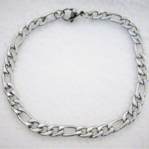 Bracelet classique en acier chirurgical 316L, maille figaro 3 en 1