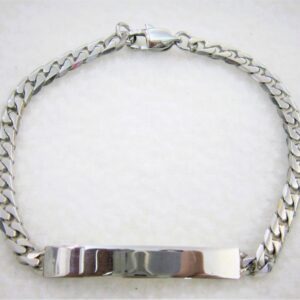 Bracelet classique en acier chirurgical 316L, maille gourmette, motif plaque polie ajustable