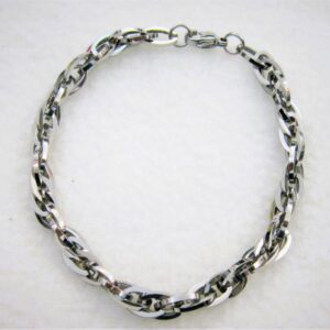 Bracelet classique en acier chirurgical 316L, maille double forçat torsadée, ajustable